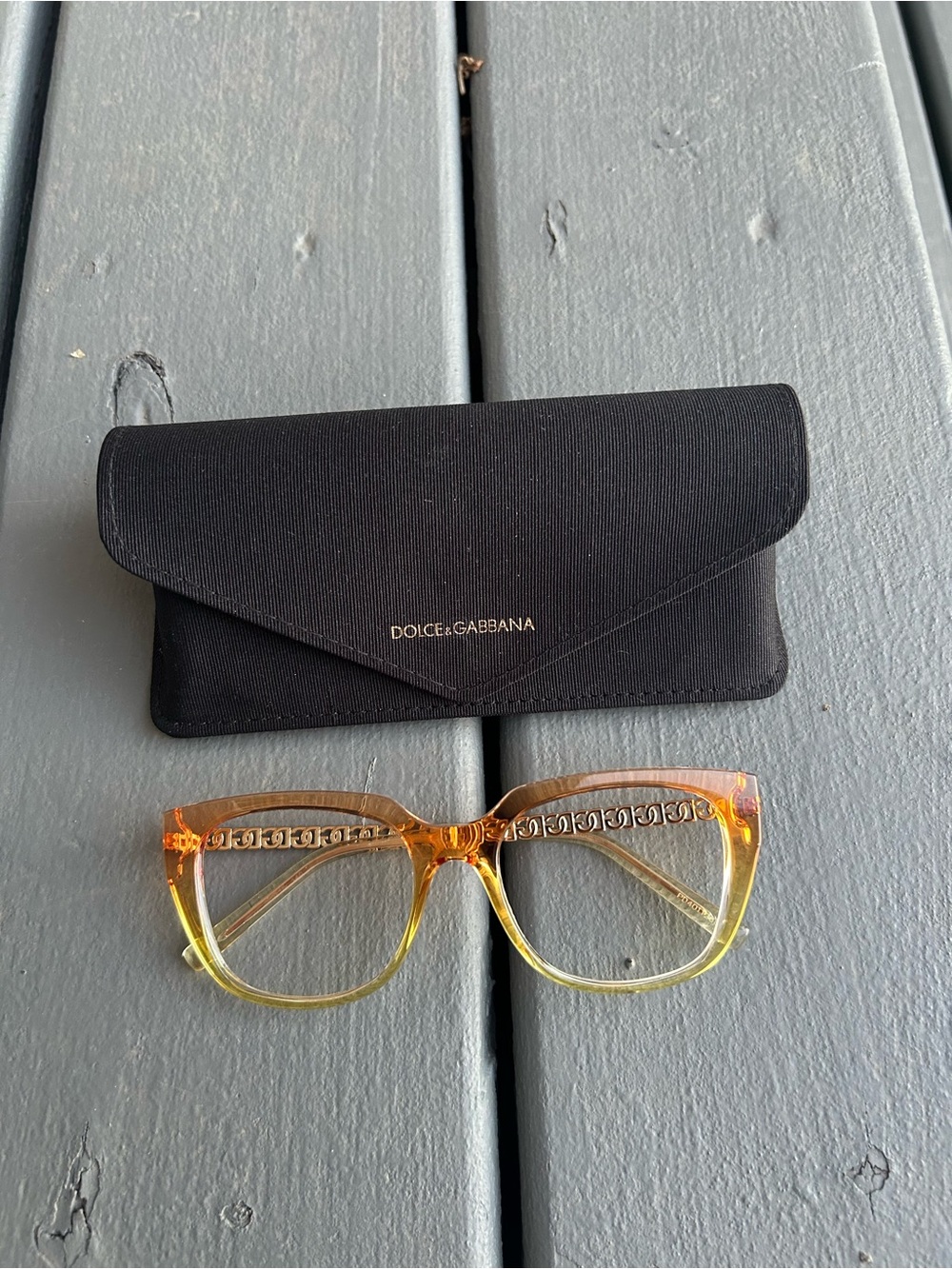Dolce & Gabbana Women's Orange Gradient Cat-Eye Glasses